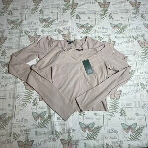Wild‎ Fable Long Sleeve Top XS Taupe V Neck Lightweight Soft Bundle o 2 tops!
